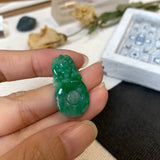 A-Grade Natural Jadeite Bat And Money Pendant No.170812