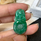 A-Grade Natural Jadeite Bat And Money Pendant No.170812