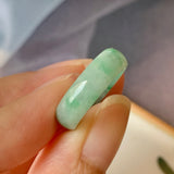 SOLD OUT: 16.5mm A-Grade Natural Floral Imperial Green Jadeite Ring Band No.162172