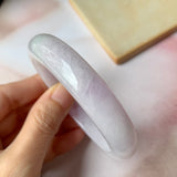 57mm A-Grade Natural Lavender Jadeite Modern Round Bangle No.151892