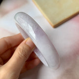 57mm A-Grade Natural Lavender Jadeite Modern Round Bangle No.151892