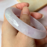 57mm A-Grade Natural Lavender Jadeite Modern Round Bangle No.151892