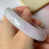 57mm A-Grade Natural Lavender Jadeite Modern Round Bangle No.151892