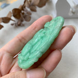 A-Grade Natural Green Jadeite Carving Pendant No.171091