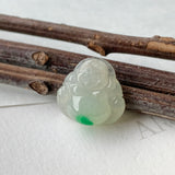 SOLD OUT - A-Grade Natural Moss on Snow Jadeite Buddha Pendant No.171148