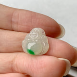 SOLD OUT - A-Grade Natural Moss on Snow Jadeite Buddha Pendant No.171148