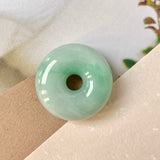 A-Grade Moss On Snow Jadeite Bagel Piece No.171343