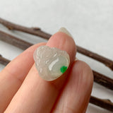 SOLD OUT - Custom Bail A-Grade Natural Moss on Snow Jadeite Buddha Pendant No.171148