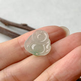 SOLD OUT - A-Grade Natural Moss on Snow Jadeite Buddha Pendant No.171148