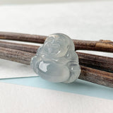 Icy A-Grade Natural Bluish Grey Jadeite Buddha Pendant No.171154