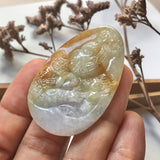 A-Grade Natural Jadeite Pendant With Carvings No.220188