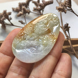 A-Grade Natural Jadeite Pendant With Carvings No.220188