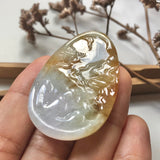 A-Grade Natural Jadeite Pendant With Carvings No.220188