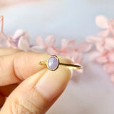 SOLD OUT: 17.4mm A-Grade Natural Lavender Jadeite MINI.malist Ring No.162196