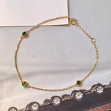 SOLD OUT: Icy A-Grade Natural Imperial Green Jadeite Petite Dolly Bracelet No.190363