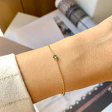 SOLD OUT: Icy A-Grade Natural Imperial Green Jadeite Petite Dolly Bracelet No.190363