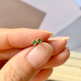 SOLD OUT: Icy A-Grade Natural Imperial Green Jadeite Petite Dolly Earring No.180644