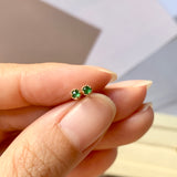 Icy A-Grade Natural Imperial Green Jadeite Petite Dolly Earring No.180644