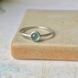 18.7mm Icy A-Grade Natural Glacier Blue Jadeite MINI.malist Ring No.162198