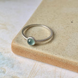 18.7mm Icy A-Grade Natural Glacier Blue Jadeite MINI.malist Ring No.162198