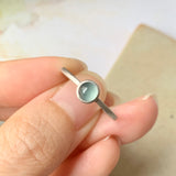 18.7mm Icy A-Grade Natural Glacier Blue Jadeite MINI.malist Ring No.162198