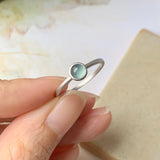 18.7mm Icy A-Grade Natural Glacier Blue Jadeite MINI.malist Ring No.162198