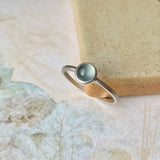 17.3mm Icy A-Grade Natural Glacier Blue Jadeite MINI.malist Ring No.162200