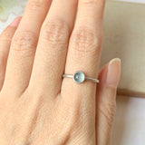 17.3mm Icy A-Grade Natural Glacier Blue Jadeite MINI.malist Ring No.162200