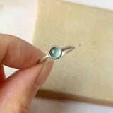 16.2mm Icy A-Grade Natural Glacier Blue Jadeite MINI.malist Ring No.162201