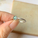 16.2mm Icy A-Grade Natural Glacier Blue Jadeite MINI.malist Ring No.162201