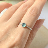 16.2mm Icy A-Grade Natural Glacier Blue Jadeite MINI.malist Ring No.162201