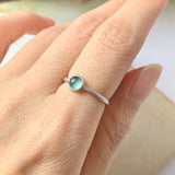 16.2mm Icy A-Grade Natural Glacier Blue Jadeite MINI.malist Ring No.162201