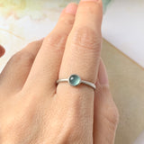 16.2mm Icy A-Grade Natural Glacier Blue Jadeite MINI.malist Ring No.162201