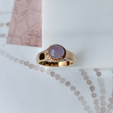 SOLD OUT: 15.6mm Icy A-Grade Natural Lavender Jadeite Oval Cabochon Bespoke Ring No.161378