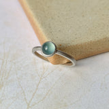 Icy 15.8mm A-Grade Natural Glacier Blue Jadeite MINI.malist Ring No.162202