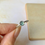 Icy 15.8mm A-Grade Natural Glacier Blue Jadeite MINI.malist Ring No.162202