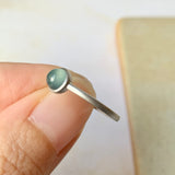 Icy 15.8mm A-Grade Natural Glacier Blue Jadeite MINI.malist Ring No.162202