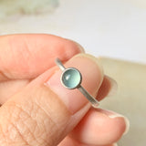 Icy 15.8mm A-Grade Natural Glacier Blue Jadeite MINI.malist Ring No.162202