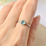 Icy 15.8mm A-Grade Natural Glacier Blue Jadeite MINI.malist Ring No.162202