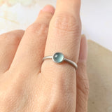 Icy 15.8mm A-Grade Natural Glacier Blue Jadeite MINI.malist Ring No.162202