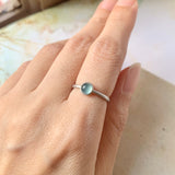 Icy 15.8mm A-Grade Natural Glacier Blue Jadeite MINI.malist Ring No.162202