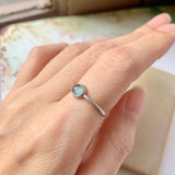 Icy 15.4mm A-Grade Natural Glacier Blue Jadeite MINI.malist Ring No.162203