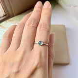 Icy 15.4mm A-Grade Natural Glacier Blue Jadeite MINI.malist Ring No.162203