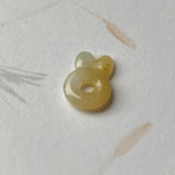 A-Grade Natural White Yellow Jadeite Bunny Pendant No.172056