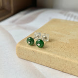 SOLD OUT: A-Grade Natural Imperial Green Jadeite Donut Bespoke Earring No.180494