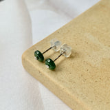 SOLD OUT: A-Grade Natural Imperial Green Jadeite Donut Bespoke Earring No.180494