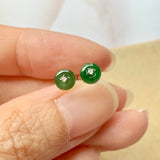 SOLD OUT: A-Grade Natural Imperial Green Jadeite Donut Bespoke Earring No.180494