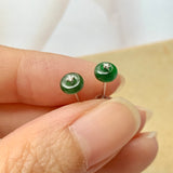 SOLD OUT: A-Grade Natural Imperial Green Jadeite Donut Bespoke Earring No.180494