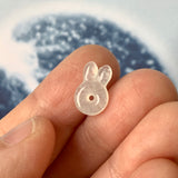 SOLD OUT: Icy A-Grade Natural White Jadeite Bunny Pendant No.172059