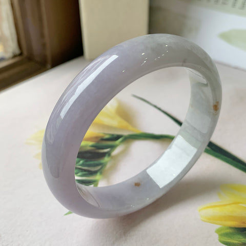 57.6mm A-Grade Natural Lavender Jadeite Modern Round Bangle No.151859